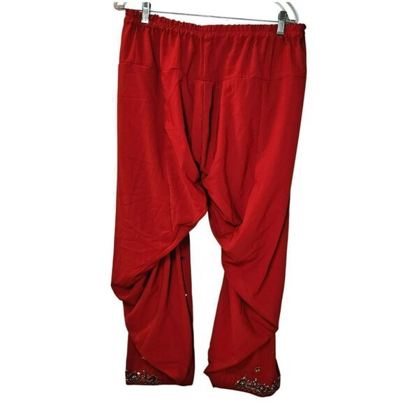 Punjabi Suit Est. L Red Black 3pc Embroidered + Bells Dupatta Desi Festival Y2K - Picture 14 of 15